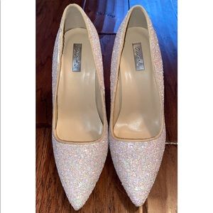 Glitter Nude Opal heels